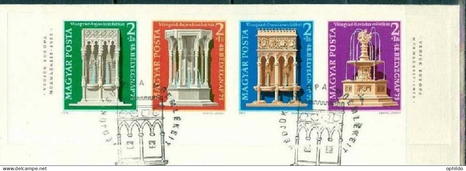 Hongrie FDC Yvert 2447/2450 Non Dentelé Ou Michel 3060B/3063B Ob TB Journée Du Timbre Et Fontaine - Briefe U. Dokumente