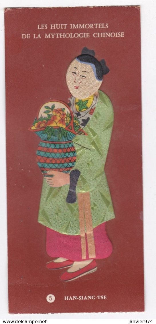 Carte Habillée Brodée Les Huit Immortels De La Mythologie Chinoise N° 5. HAN-SIANG-TSE - Embroidered