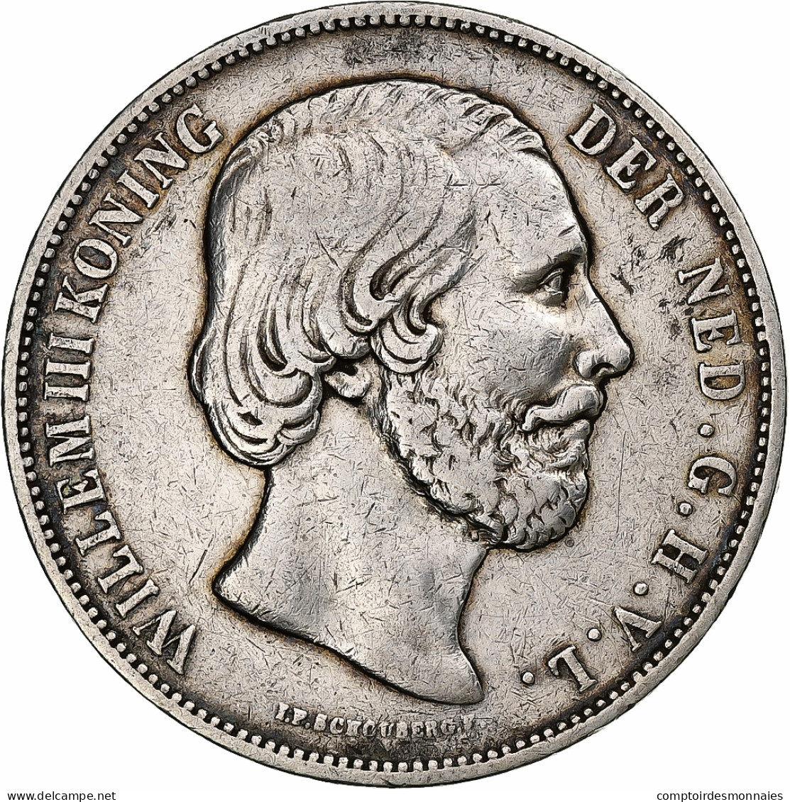 Pays-Bas, William III, 2-1/2 Gulden, 1869, Argent, TB+, KM:82 - 1849-1890 : Willem III