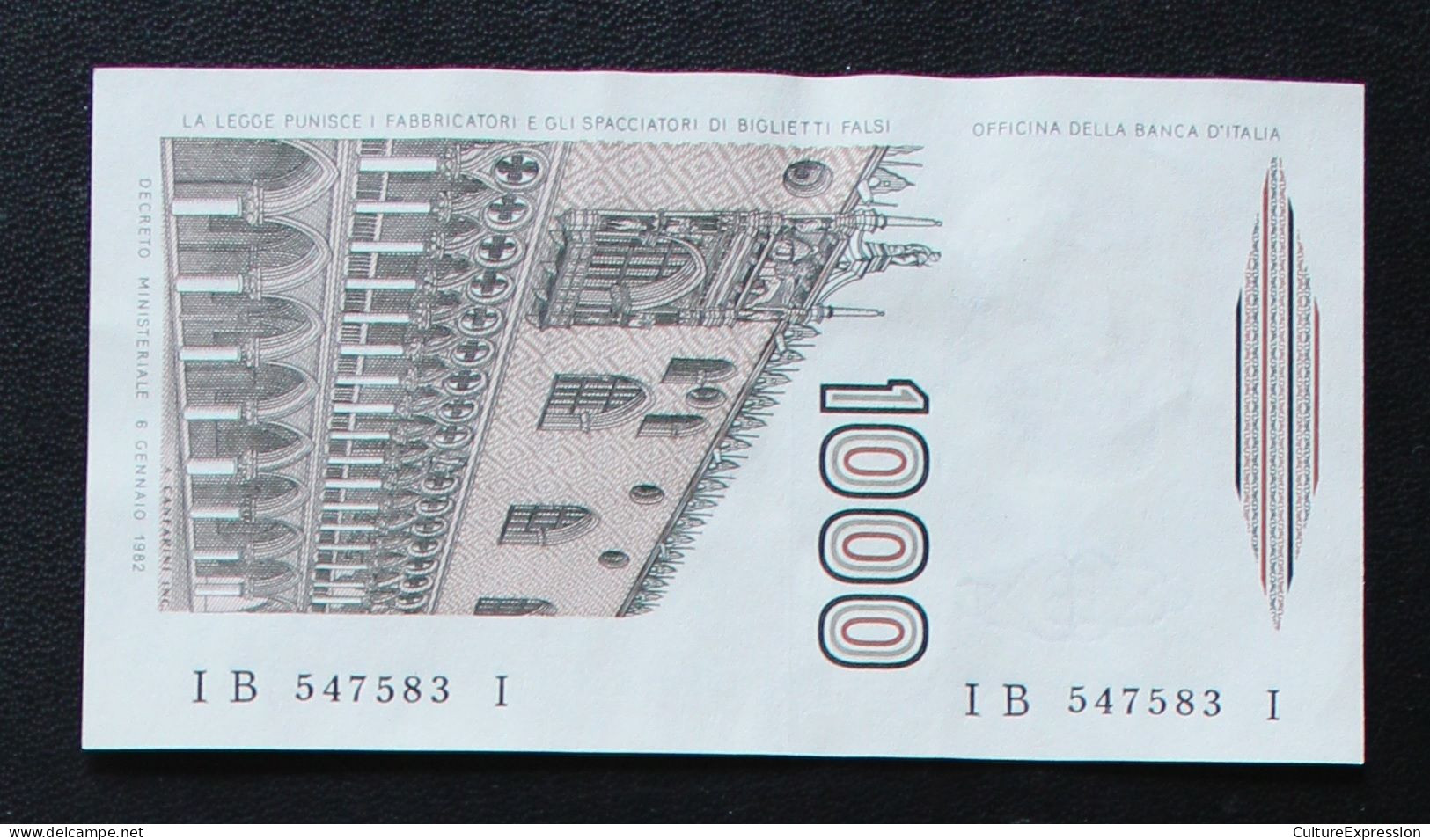 Billet De 1000 Lires - 1982 - Type Marco Polo - 1000 Liras