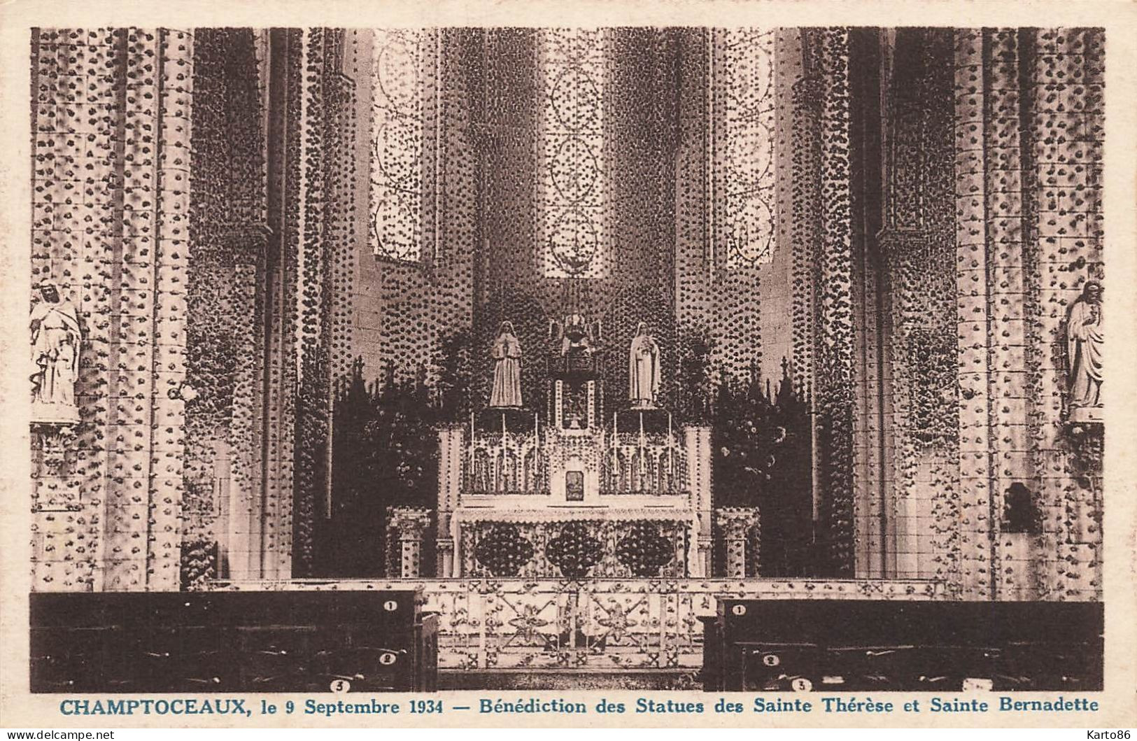 Champtoceaux * Le 9 Septembre 1934 * Bénédiction Des Statues Des St Thérèse Et Ste Bernadette * Décorations église - Champtoceaux