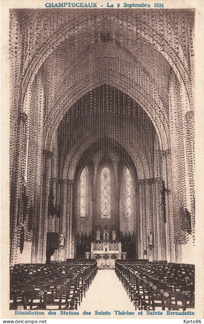 Champtoceaux * Le 9 Septembre 1934 * Bénédiction Des Statues Des St Thérèse Et Ste Bernadette * Décorations église - Champtoceaux