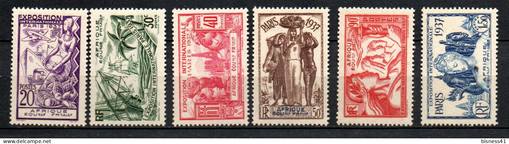 Col41 Colonies AEF Afrique équatoriale N° 27 à 32 Neuf XX MNH Cote 37,00  € - Unused Stamps