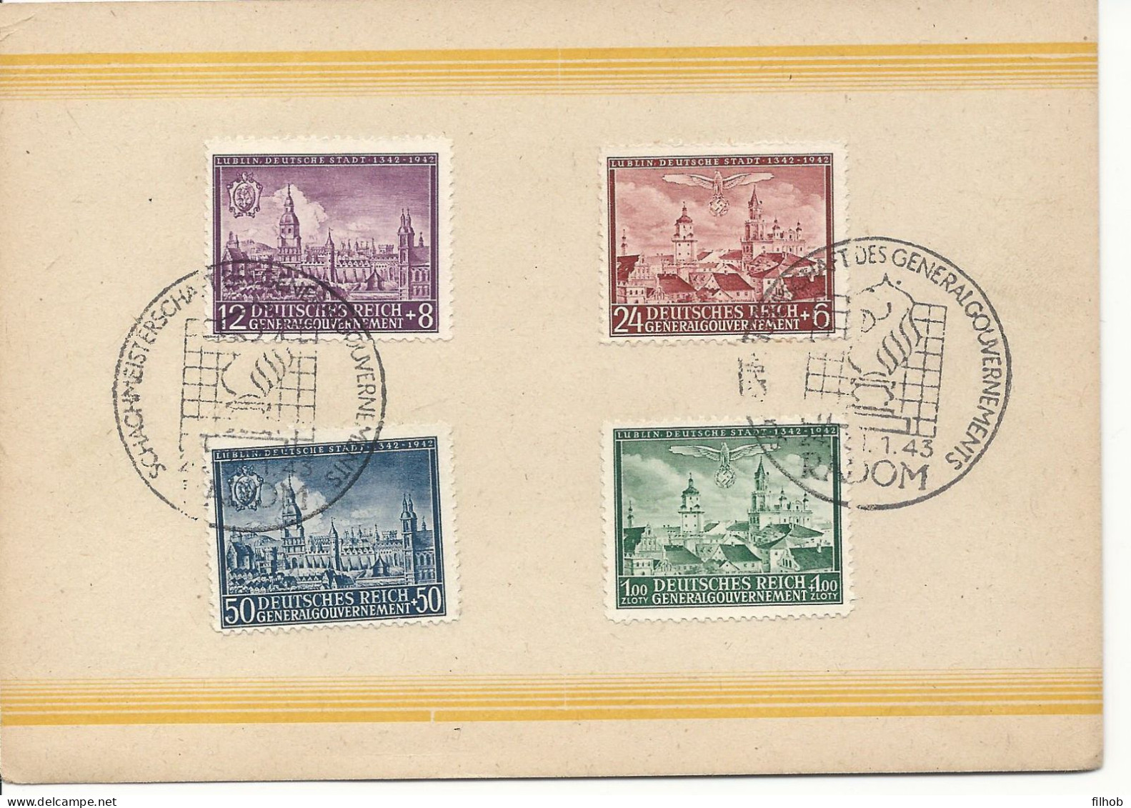 Poland GG Postmark (A211): 1943.01.24 Radom Sport Chess Competition - Generalregierung
