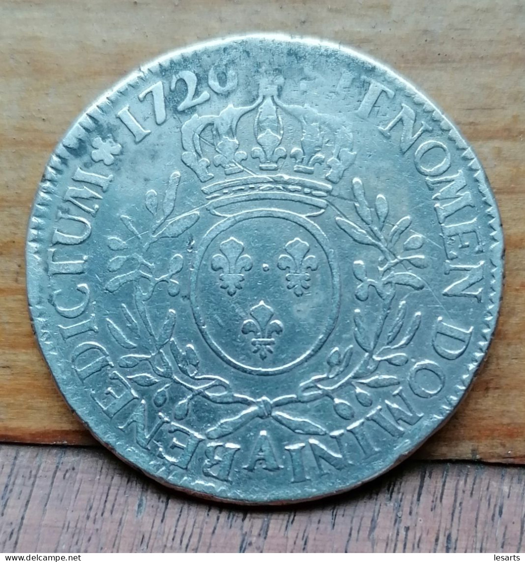 France. Écu Louis XV. Branches D'Olivier. 1726.A.TTB. - 1715-1774 Luigi XV Il Beneamato