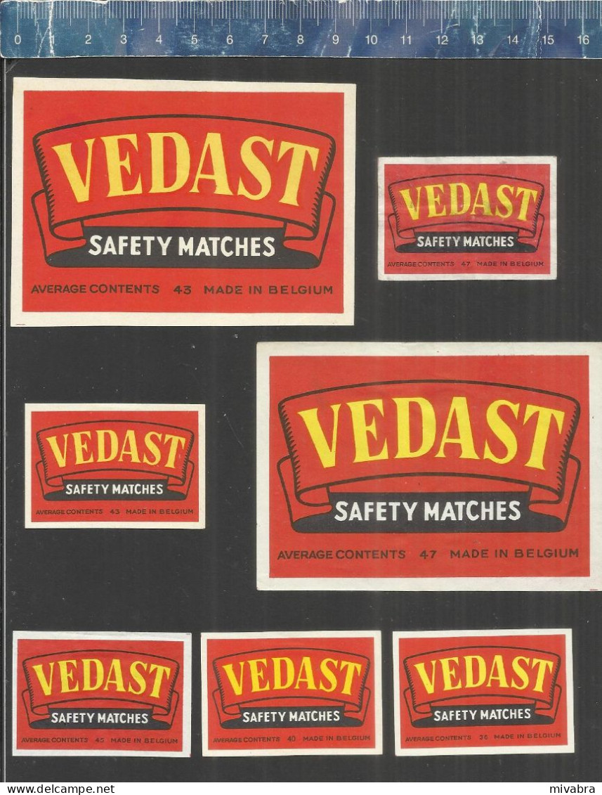 VEDAST SAFETY MATCHES  -  OLD MATCHBOX LABELS MADE IN BELGIUM - Boites D'allumettes - Etiquettes