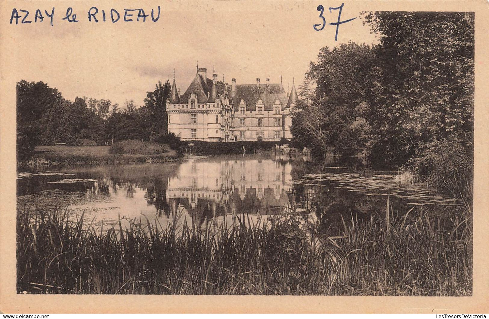 FRANCE - Azay Le Rideau - Vue Générale - Le Château National - Le Parc Et L'Etang - Carte Postale Ancienne - Azay-le-Rideau