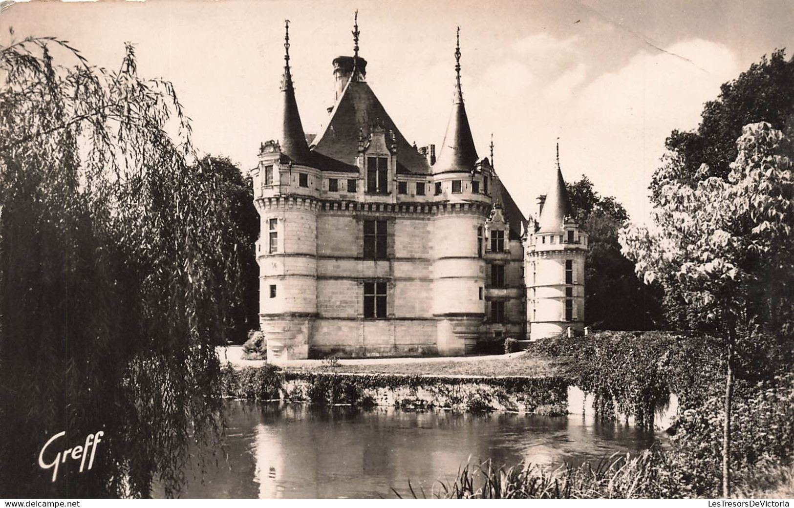 FRANCE - En Touraine - Azay Le Rideau (Indre Et Loire ) - Vue Générale Du Château - Carte Postale Ancienne - Azay-le-Rideau
