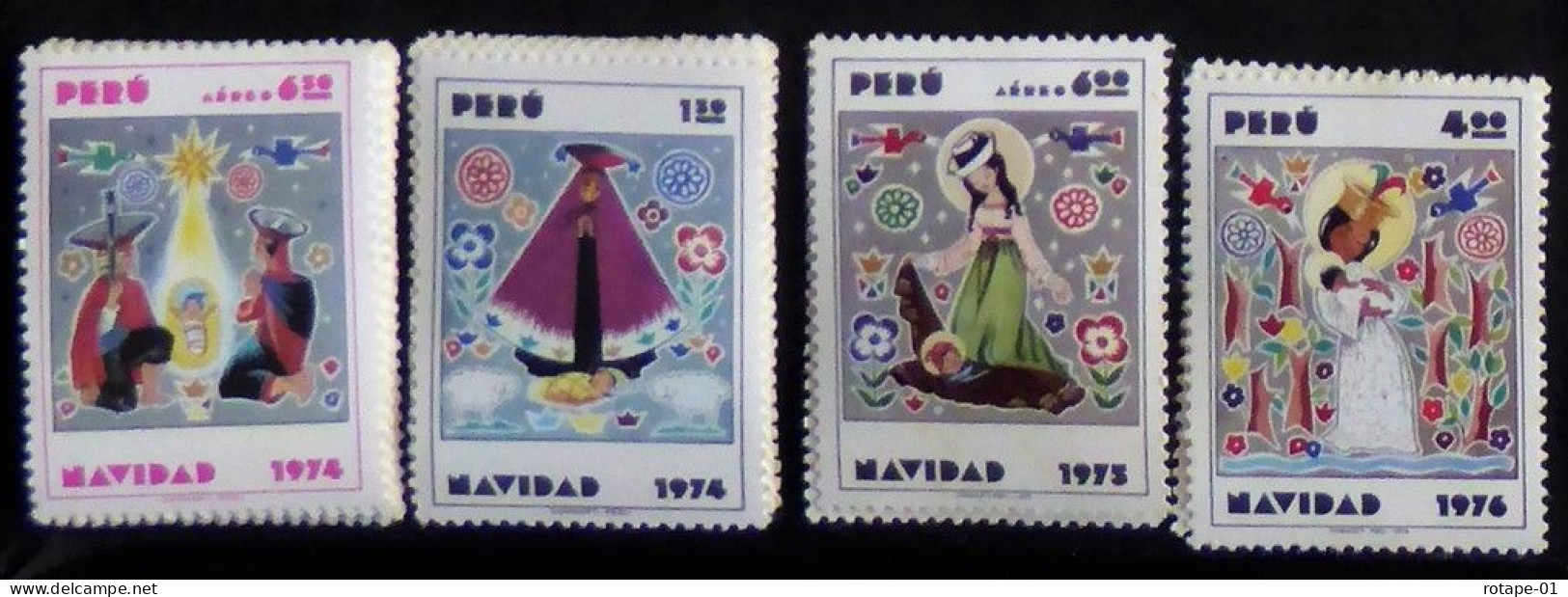 Peru/Pérou  1974-76  YT N°PE 607,19, A392,409 Noël (4val) - N** - Pérou