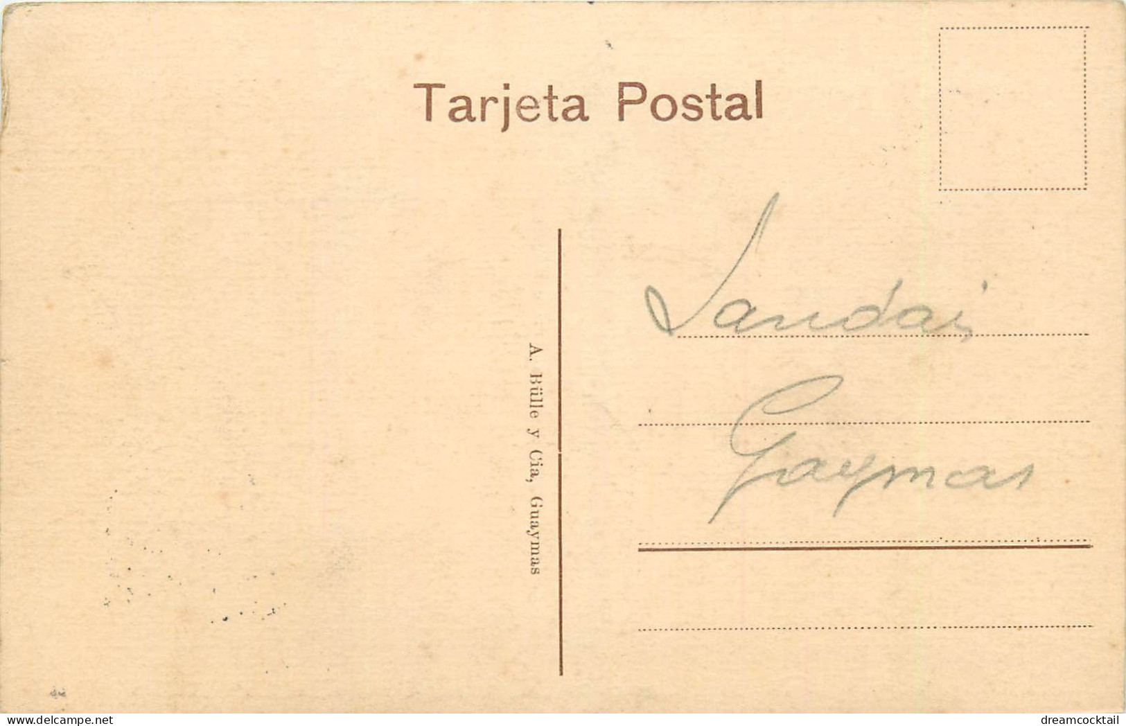 (SERGE) MEXIQUE. Guaymas Mexico 1914 Uniquement Timbrée Et Oblitérée écrite Au Crayon Noir... - Mexique