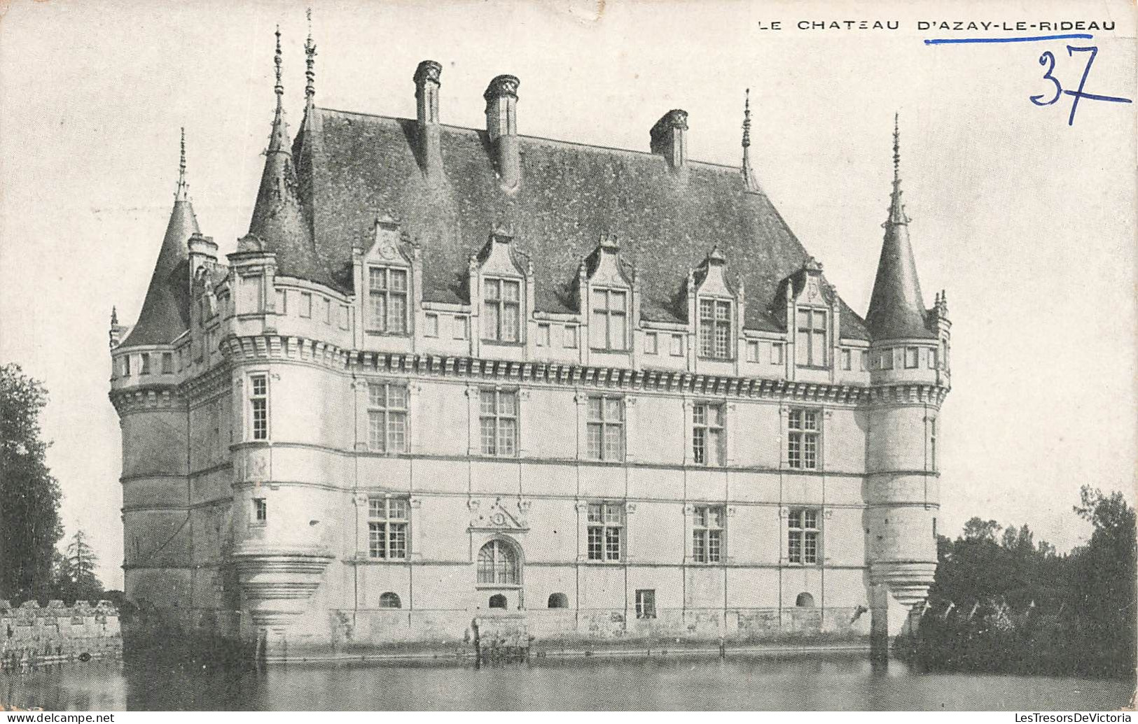 FRANCE - Le Château Azay Le Rideau (I Et L) -  Vue D'ensemble Du Château - Carte Postale Ancienne - Azay-le-Rideau