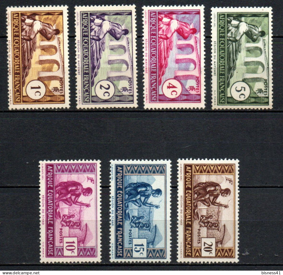 Col41 Colonies AEF Afrique équatoriale N° 33 à 39 Neuf XX MNH Cote 4,75 € - Unused Stamps