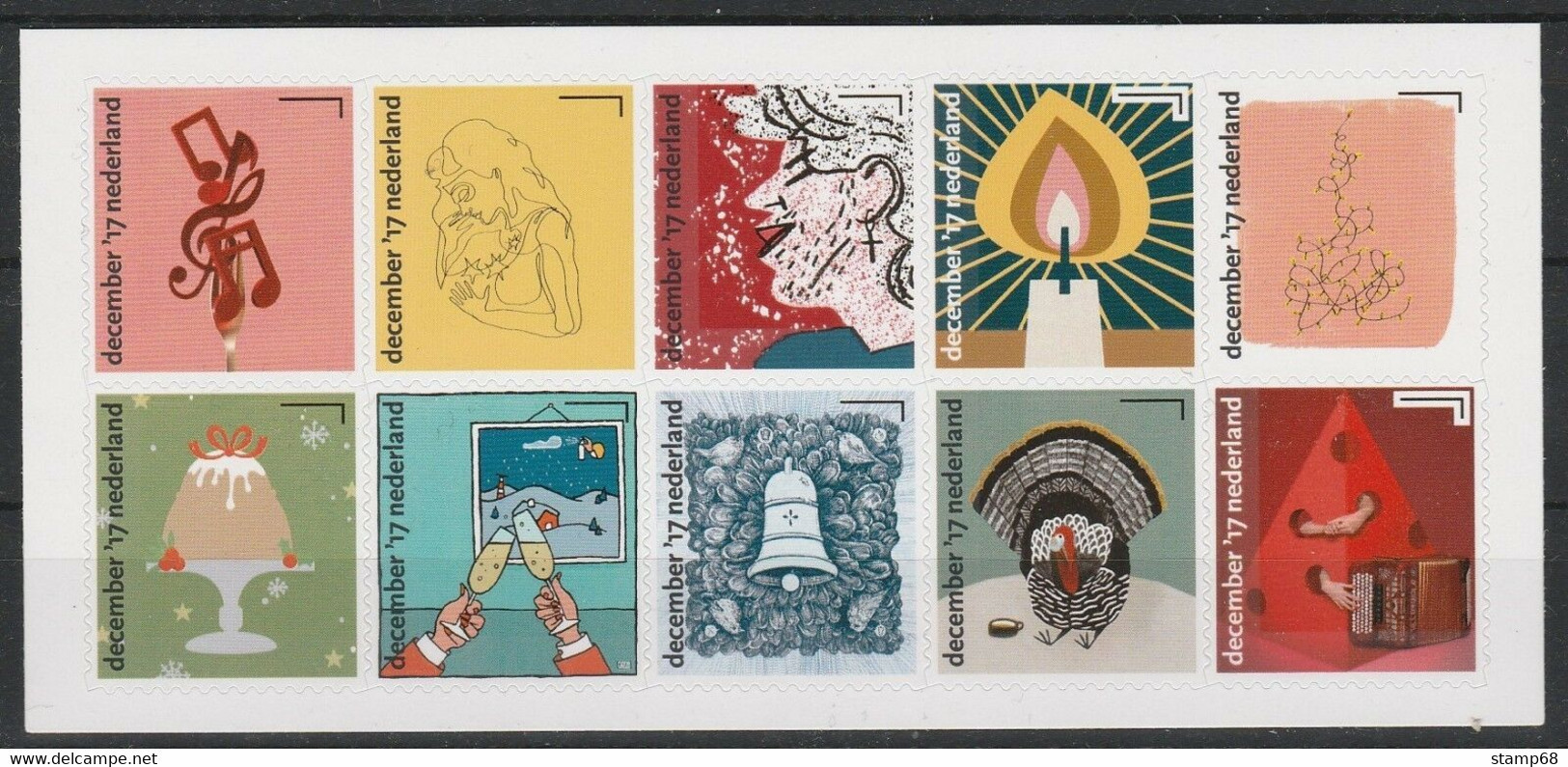 Nederland NVPH 3588-97 Vc3588-97 Vel Van 10 Decemberzegels 2017 Postfris MNH Netherlands Christmas - Ongebruikt