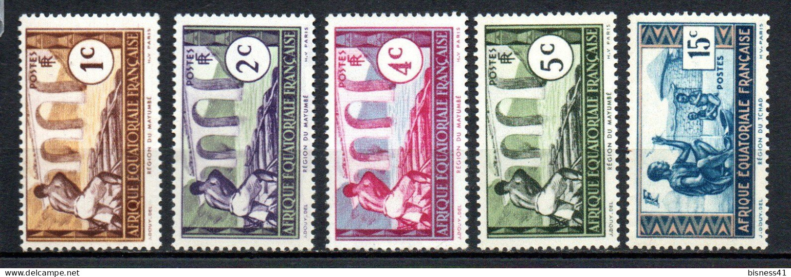 Col41 Colonies AEF Afrique équatoriale N° 33 à 36 + 38 Neuf X MH Cote 2,00 € - Ungebraucht