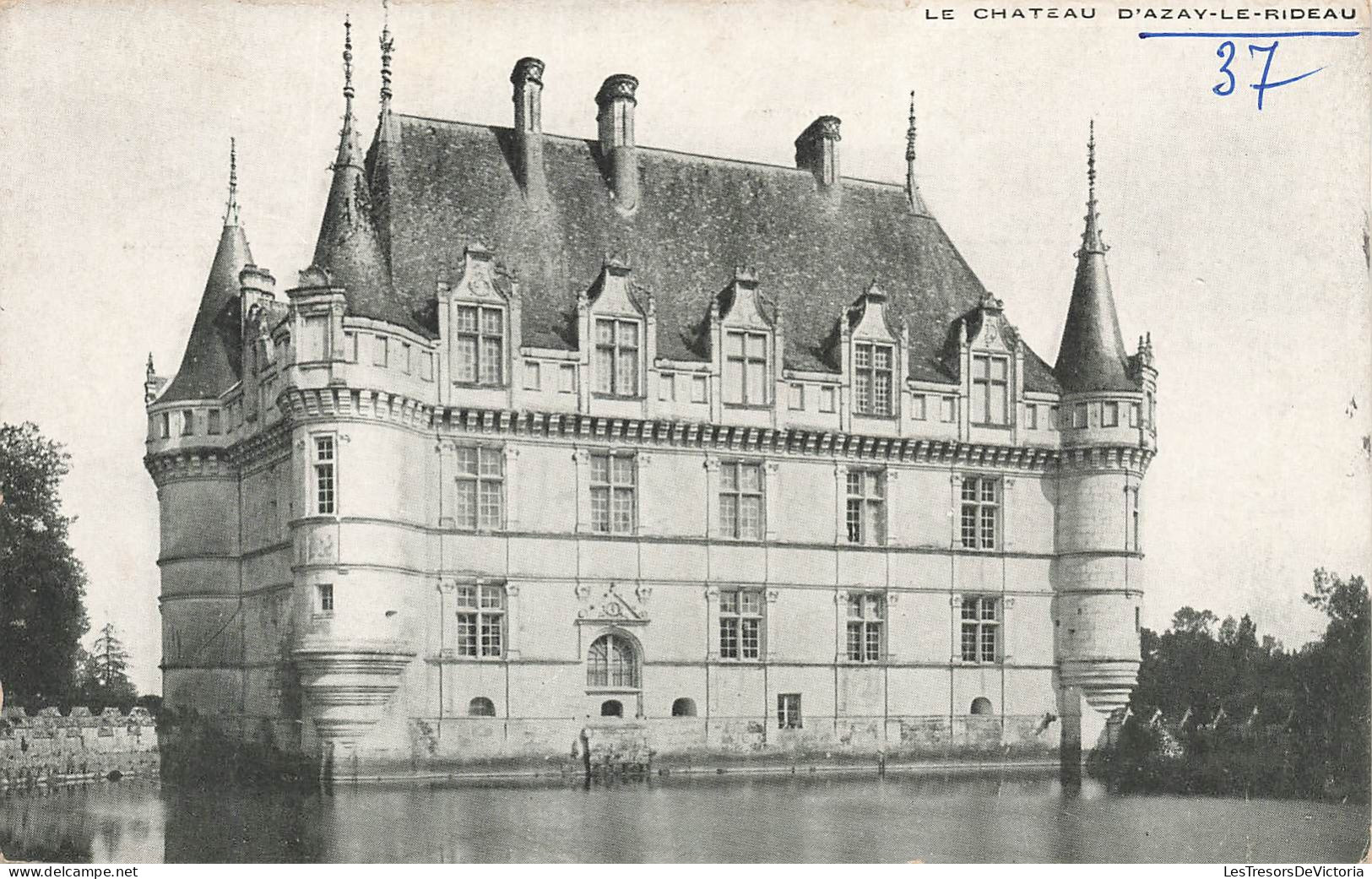 FRANCE - Le Château D'Azay Le Rideau (Indre Et Loire) - Vue D'ensemble Du Château - Carte Postale Ancienne - Azay-le-Rideau