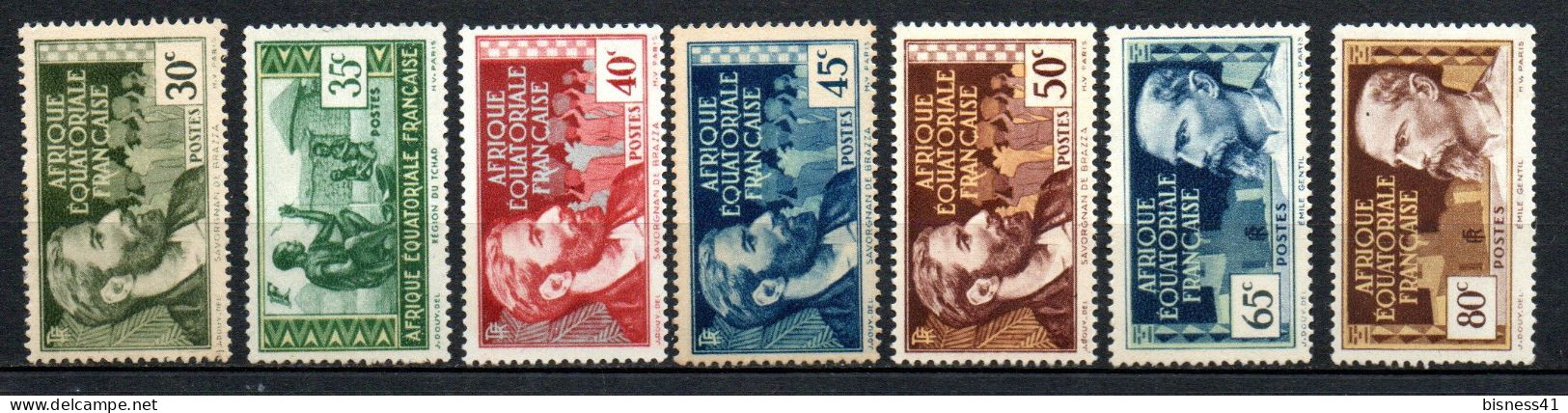Col41 Colonies AEF Afrique équatoriale N° 41 à 45 + 47 & 48 Neuf X MH Cote 18,00 € - Unused Stamps