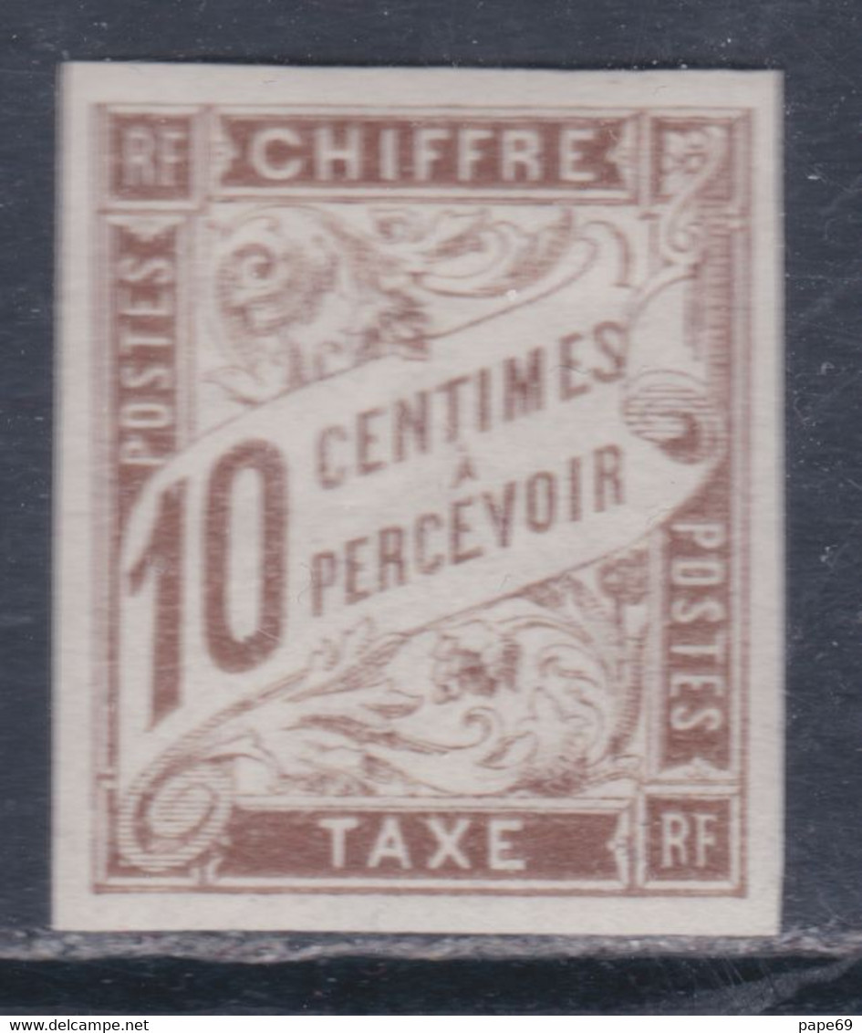Colonies Françaises Timbres-Taxe  N° 19 X  : 10 C. Brun Non Dentelé, Trace Charnière Sinon TB - Postage Due