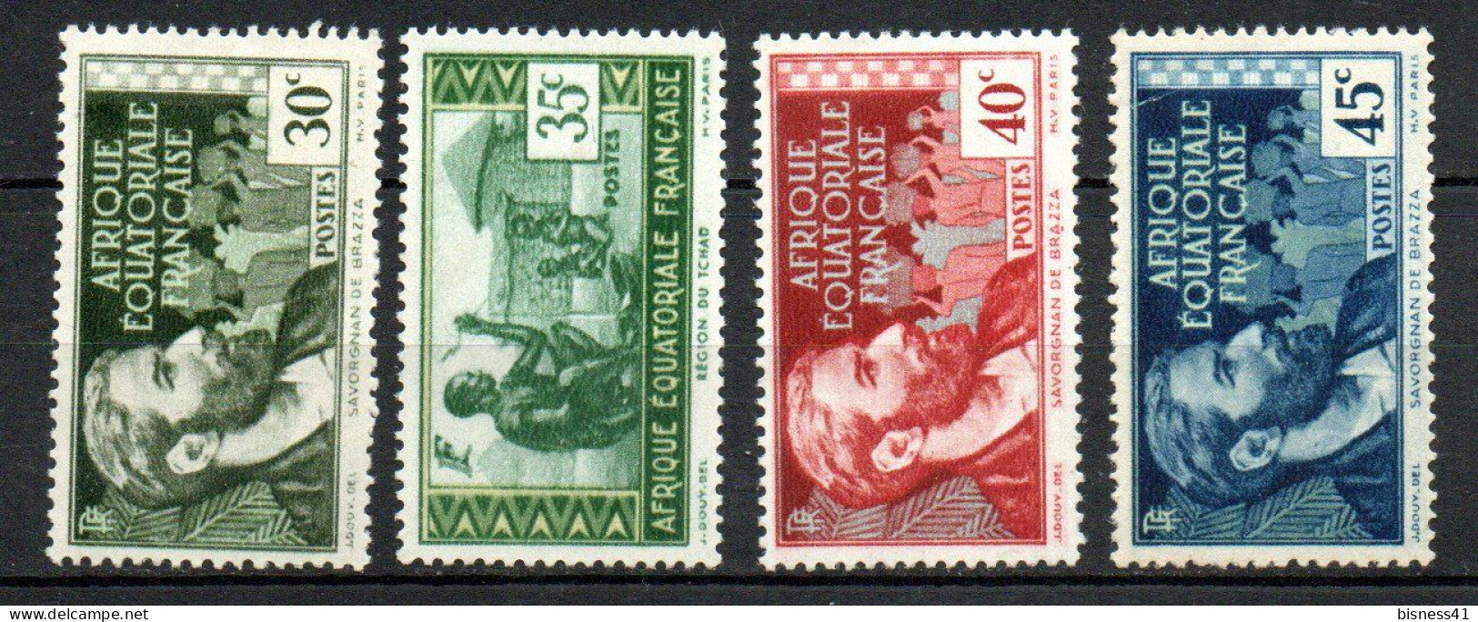 Col41 Colonies AEF Afrique équatoriale N° 41 à 44 Neuf X MH Cote 9,50 € - Unused Stamps