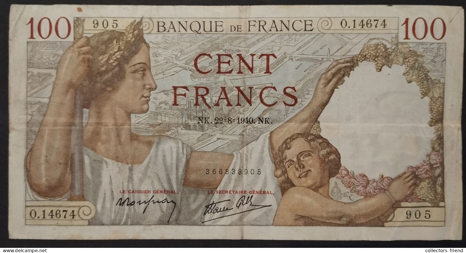 FRANCE - 100 Francs Sully - 22-8-1940 - 100 F 1939-1942 ''Sully''