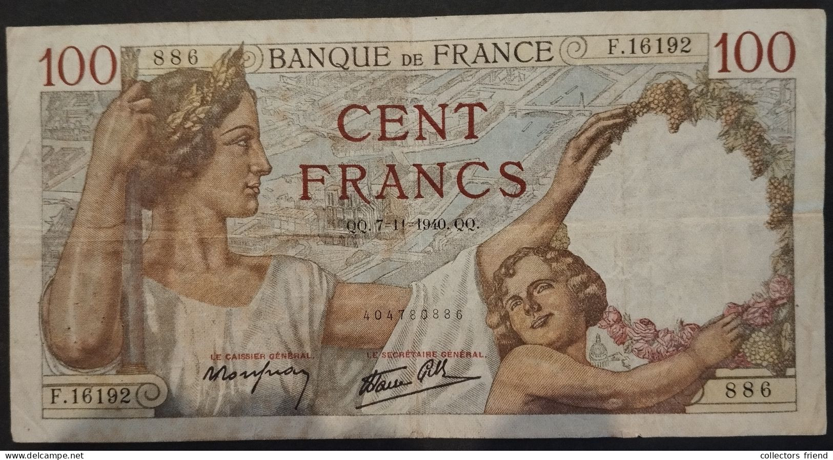 FRANCE - 100 Francs Sully - 7-11-1940 - 100 F 1939-1942 ''Sully''