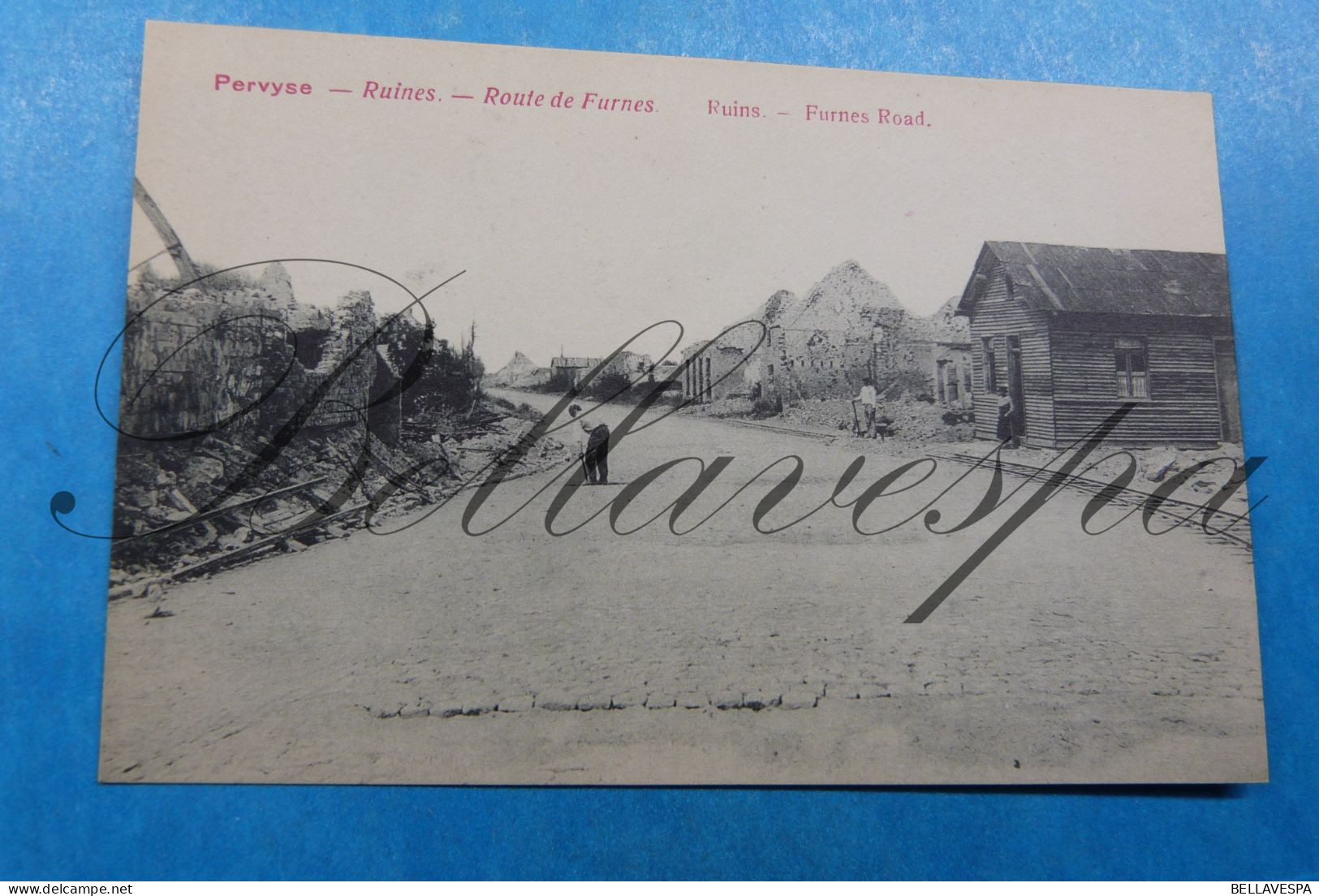 Pervijze  Lot X 8 Cpa Guerre WOI 1914-1918 Ruines  Bombardement Ferme Eglise  Route Furne Pervyse - Diksmuide