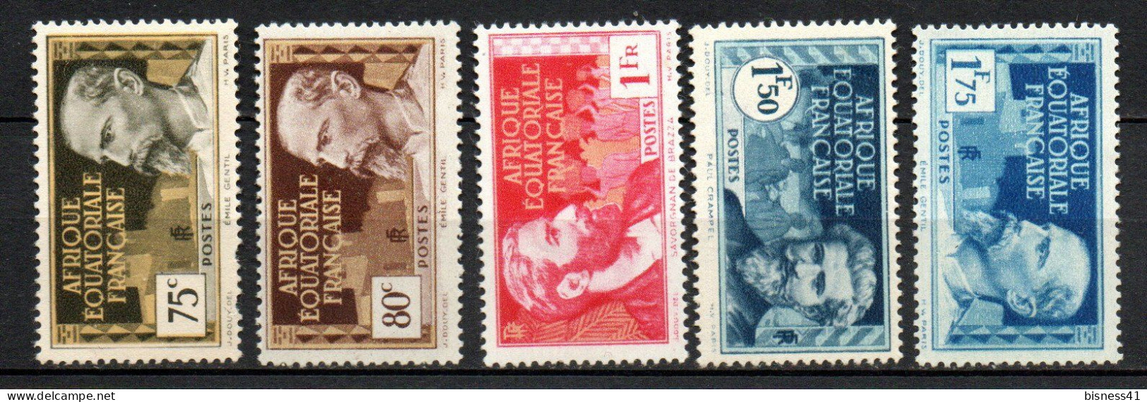 Col41 Colonies AEF Afrique équatoriale N° 48 49 52 54 & 56 Neuf X MH Cote 15,25 € - Unused Stamps
