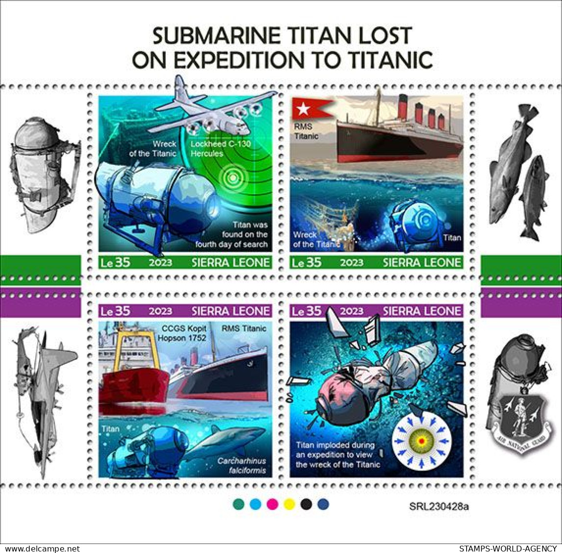 2024-02 - SIERRA LEONE- SUBMARINE TITAN           4V  MNH** - Sottomarini