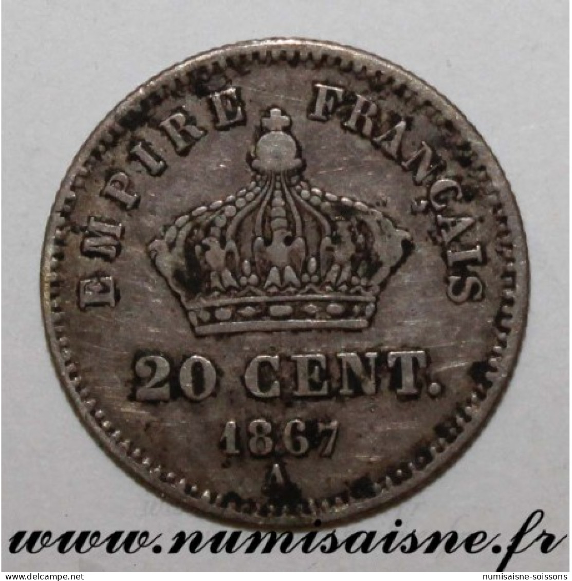 GADOURY 309 - 20 CENTIMES 1867 A - Paris - TYPE NAPOLÉON III - KM 808 - TTB - 20 Centimes