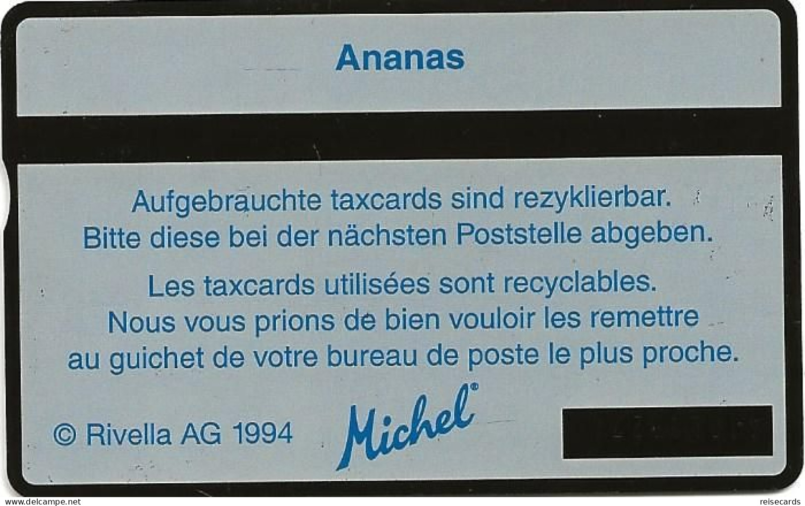 Switzerland: PTT K P 94/10 410L Rivella AG Michel - Ananas - Suiza