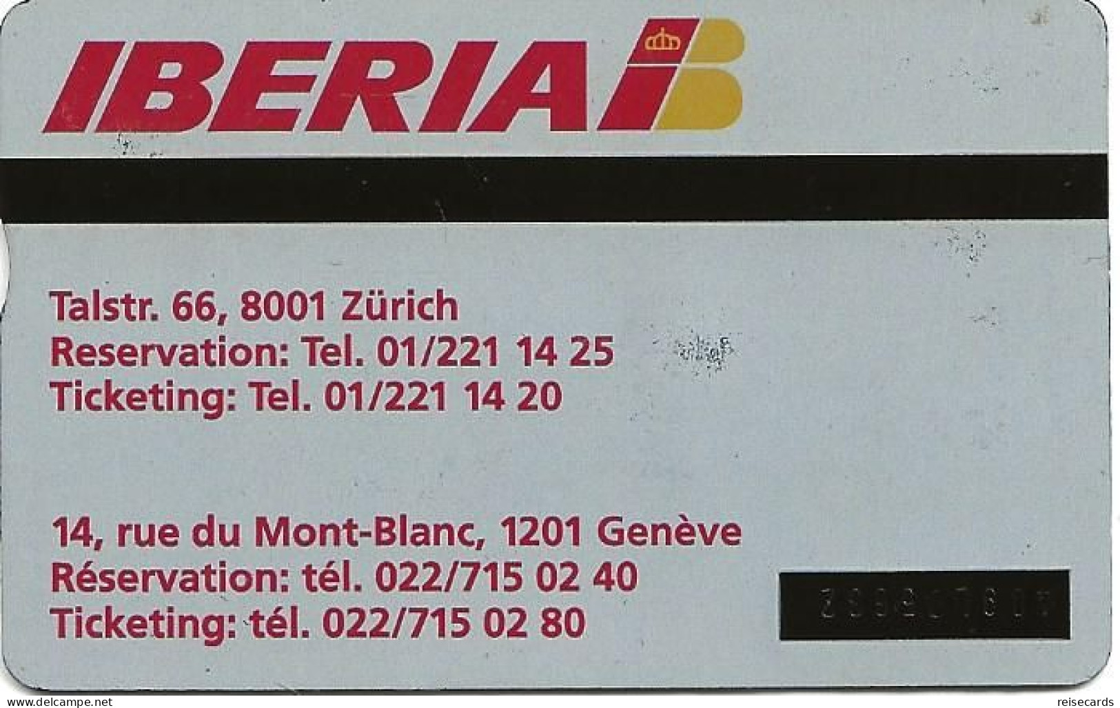Switzerland: PTT K P 94/09 409L Iberia Airlines - Schweiz