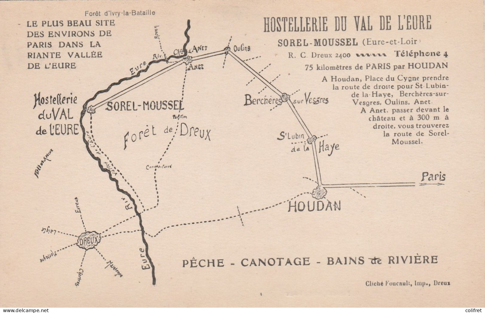 28 - Sorel-Moussel  -  Hostellerie Du Val De L'Eure  -  La Rivière D'Eure Et L’Île De L'Hostellerie - Sorel-Moussel