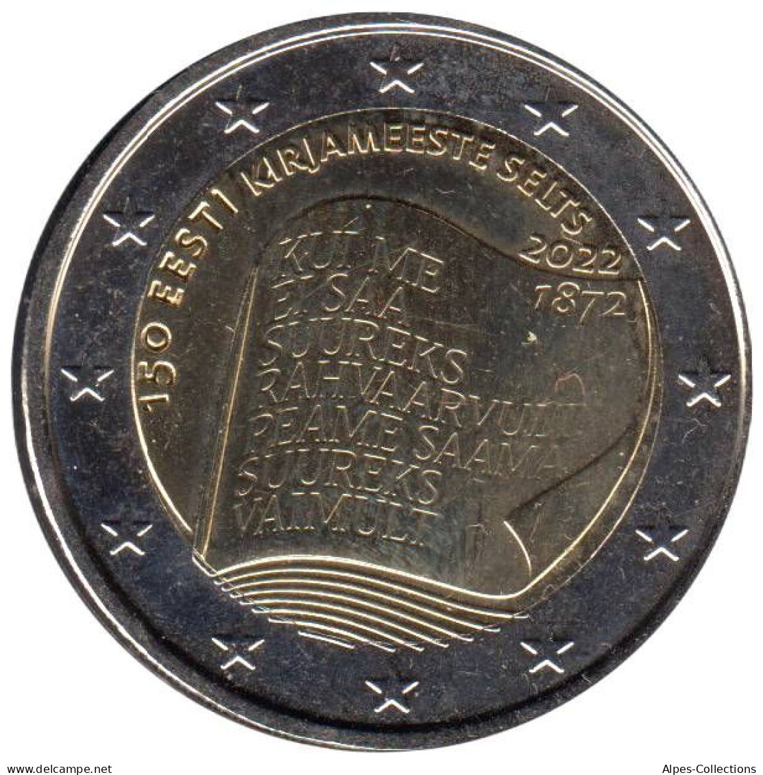 ET20022.1 - ESTONIE - 2 Euros Commémo. 50e Anniv De La Société Littéraire - 2022 - Estland