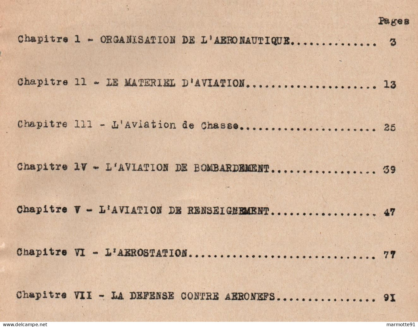 RESUME EMPLOI DE L AERONAUTIQUE ECOLE MILITAIRE APPLICATION ARMEE DE L AIR 1926 - Aviation