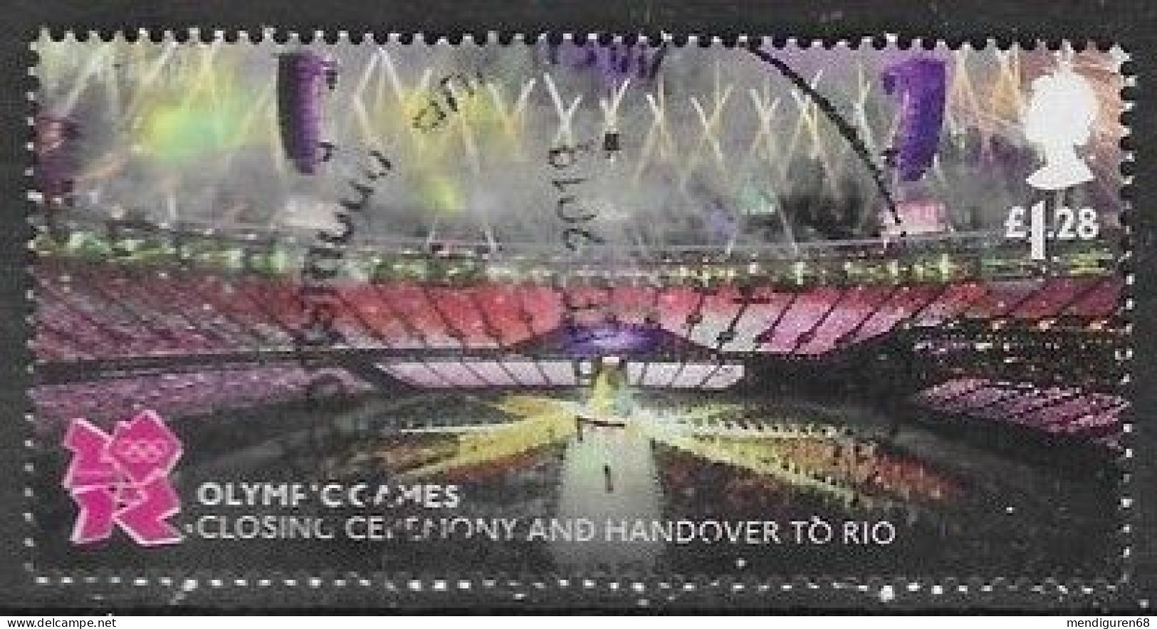 GROSSBRITANNIEN GRANDE BRETAGNE GB 2012 OLYMPIC GAMES:CLOSING CEREMONY&HANDOVER TO RIO 1.28USED SG 3406D MI 3365 YT 3757 - 2011-2020 Ediciones Decimales