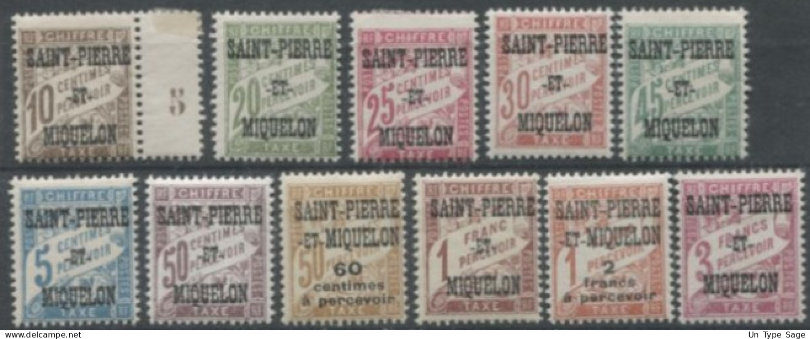 Saint Pierre Et Miquelon TAXE N°10 à 20 Neuf* - (F2187a) - Timbres-taxe