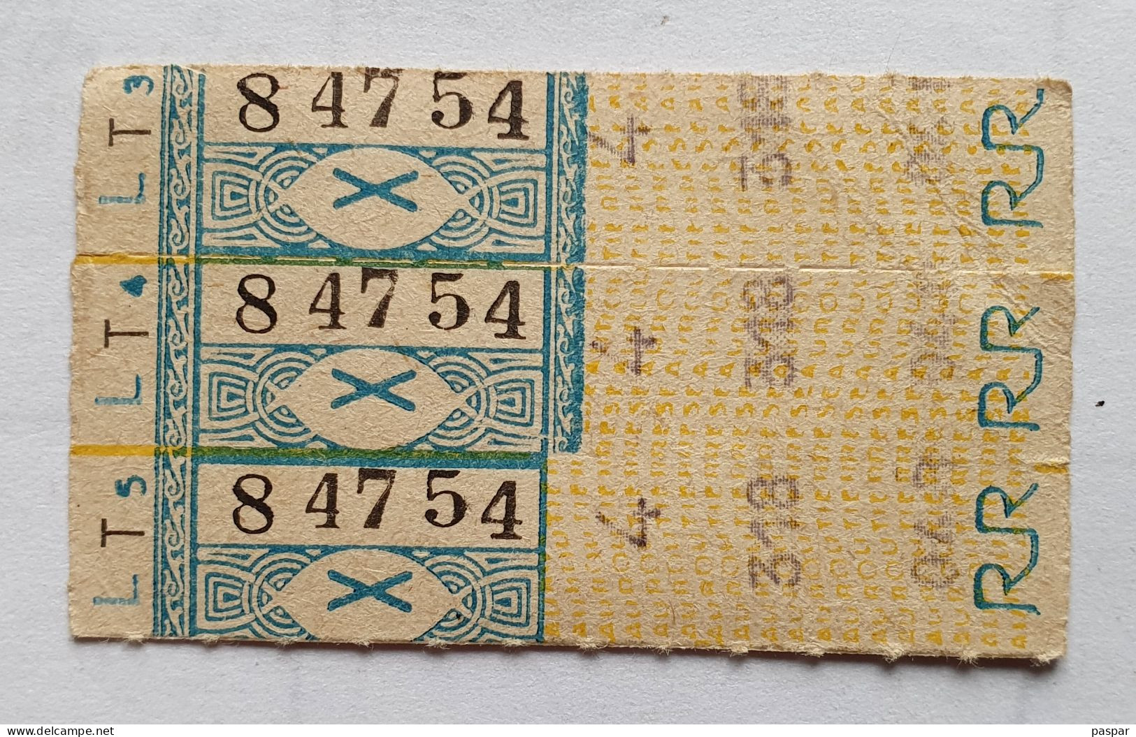 RATP / BUS / Réseau Routier / Paris / 3 Tickets Anciens / Bleu / Code X /Série LT - Europa