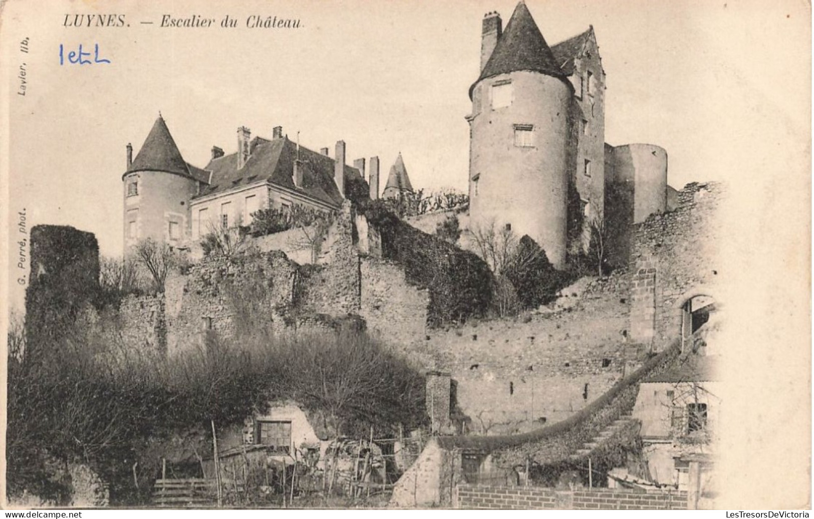 FRANCE - Luynes - Vue Générale De L'escalier Du Château - Vue D'ensemble Du Château  - Carte Postale Ancienne - Luynes