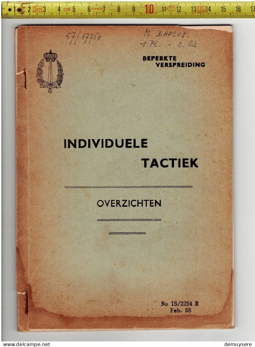 Lade H - Individuele Tactiek Overzicht N) IS/2254 R FEB 58 - BEPERKTE VERSPREIDING -V - Altri & Non Classificati