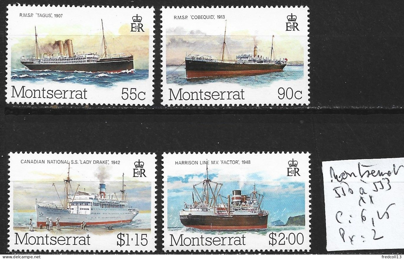 MONTSERRAT 550 à 53 ** Côte 6.25 € - Montserrat