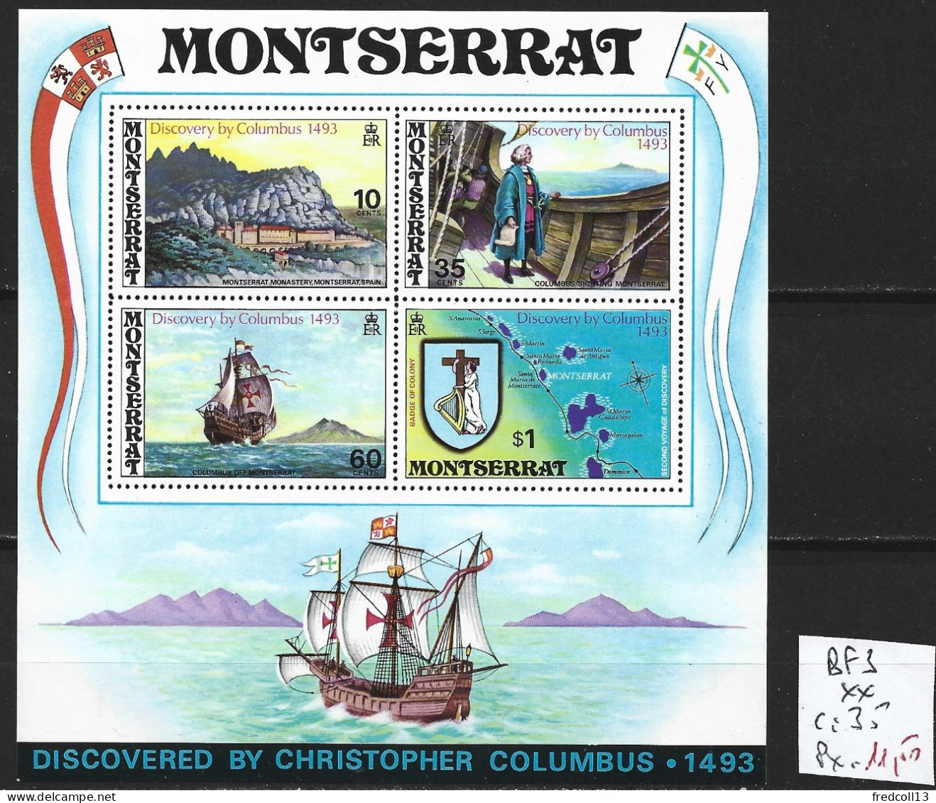 MONTSERRAT BF 3 ** Côte 35 € - Montserrat