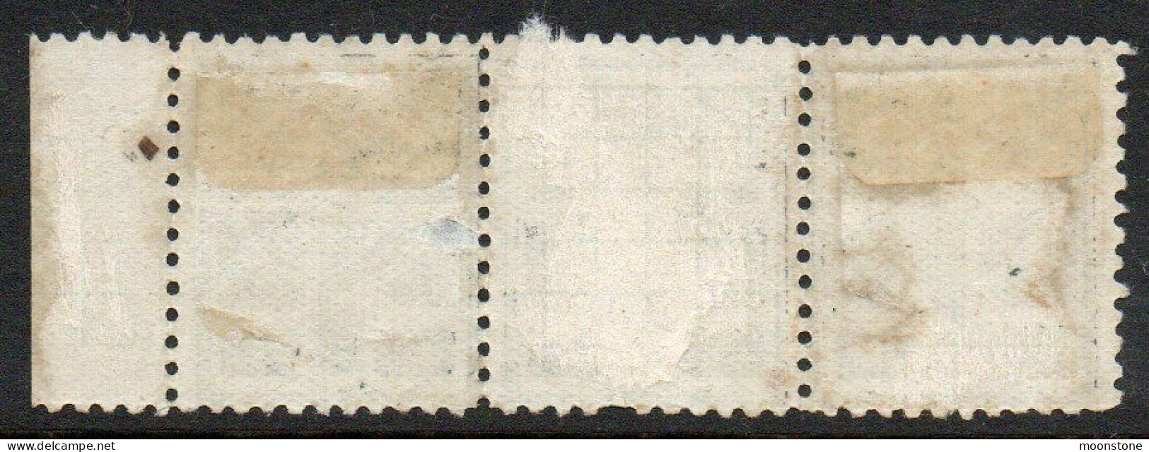 Ireland 1908 Sinn Fein Celtic Cross, Propaganda Label In Blue, Strip Of 3, Heavily Hinged Mint - Unused Stamps