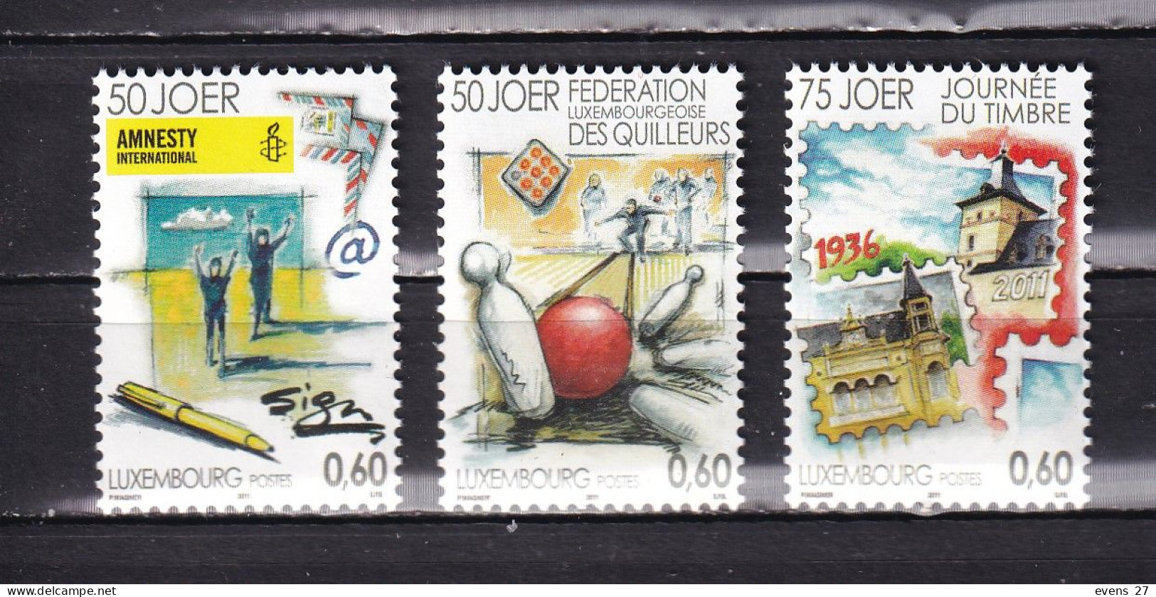 LUXEMBOURG--2011- 3 DIFFERENT STAMPS-MNH - Ungebraucht