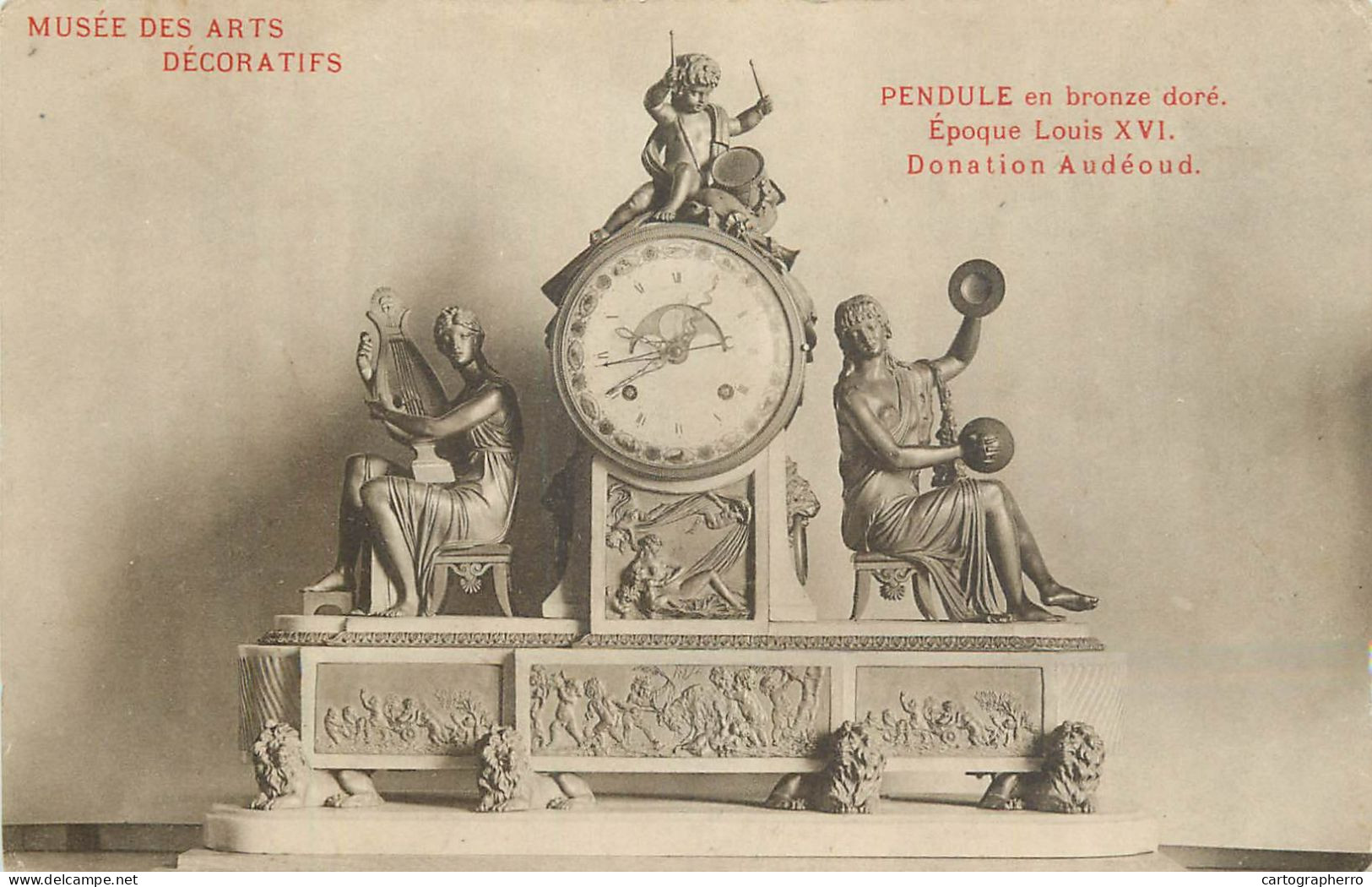 Musee Des Arts Decoratifs Pendule En Bronze Dore Epoque Louis XVI Donation Audeoud - Museum