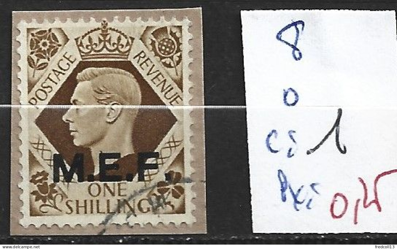 ITALIE OCCUPATION BRITANNIQUE MEF 8 Oblitéré Côte 1 € - Britse Bezetting MEF