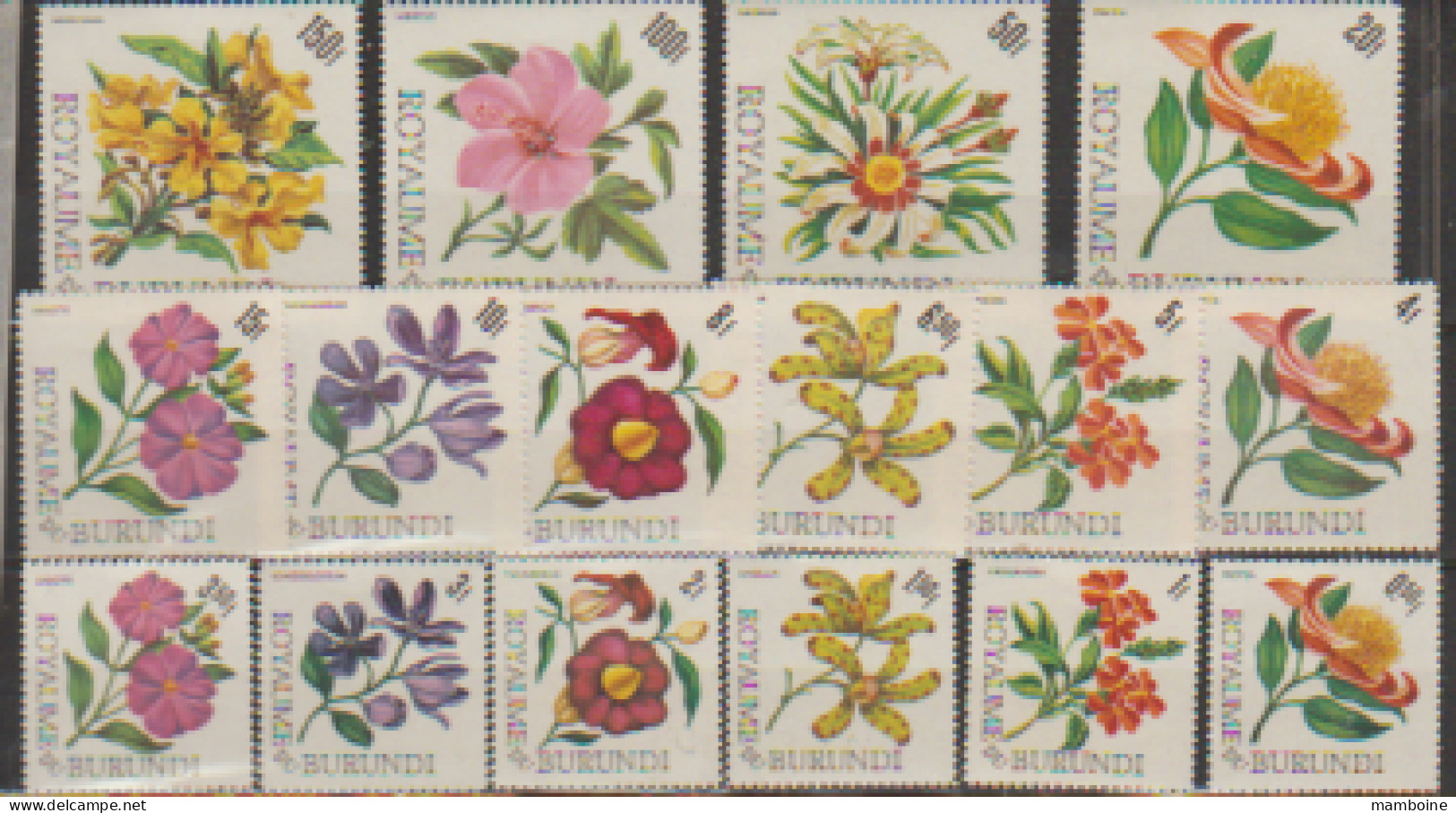 Burundi   1966  N° 172 / 187 Neuf X X =  16 Valeurs" Flore En Fleur" - Nuevos