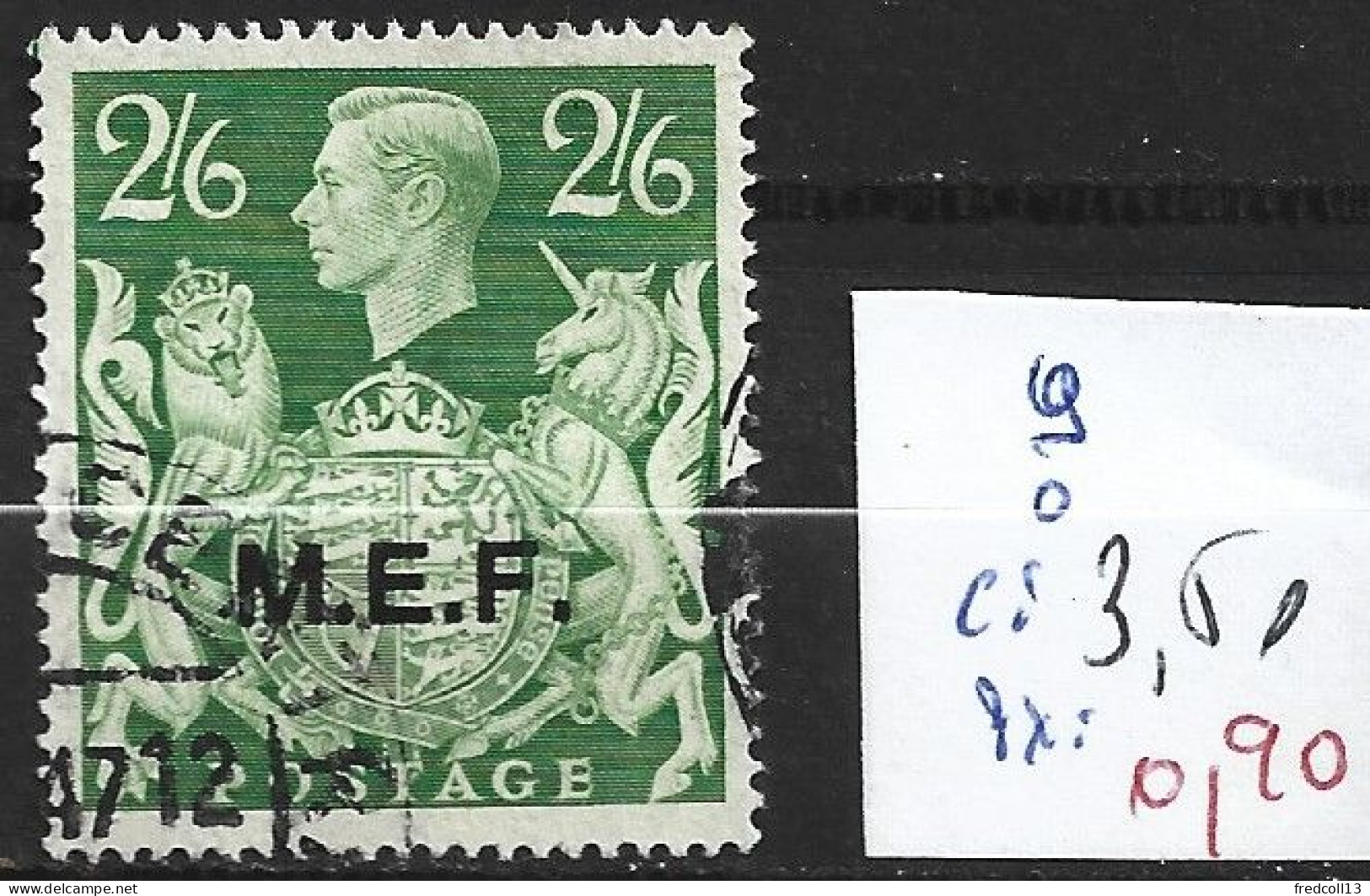 ITALIE OCCUPATION BRITANNIQUE MEF 9 Oblitéré Côte 3.50 € - Britse Bezetting MEF