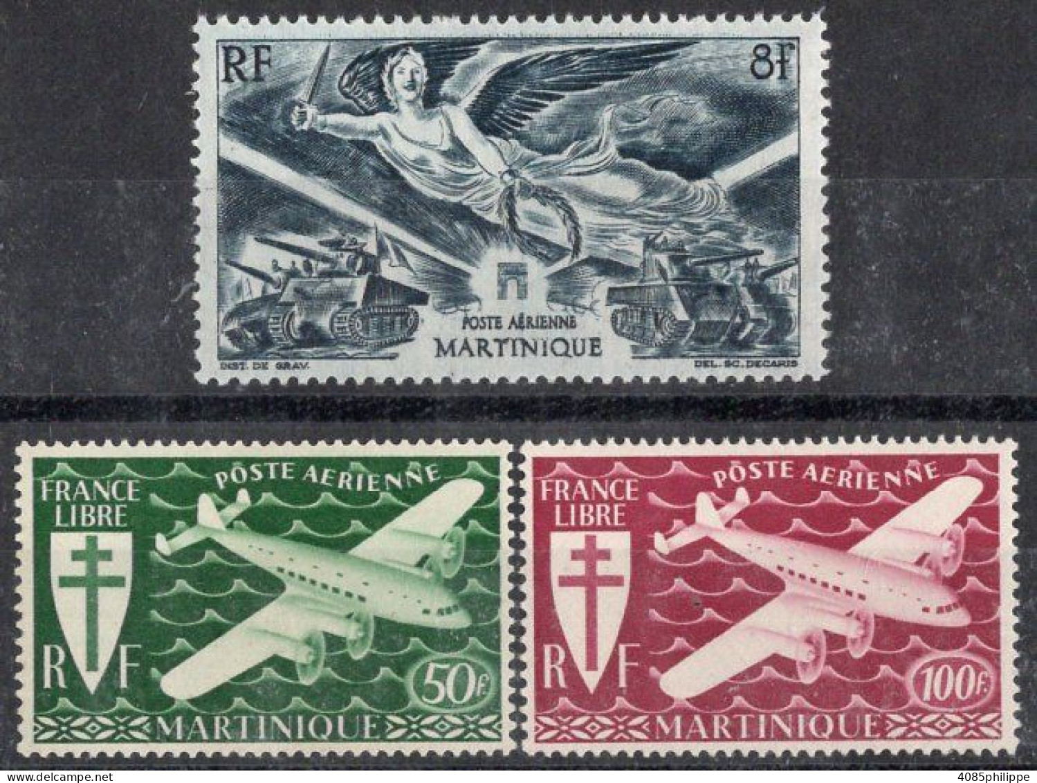 Martinique Timbres-poste Aérienne N°4* à 6* Neufs Charnières TB  Cote : 4€00 - Poste Aérienne