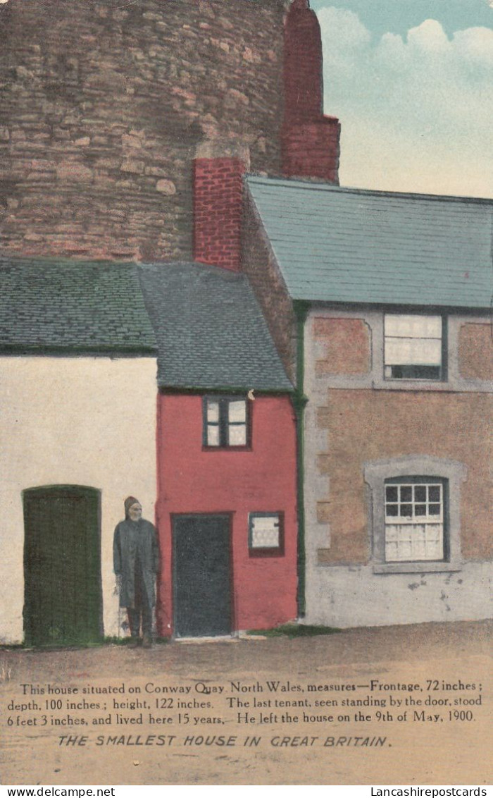 Postcard The Smallest House In Great Britain At Conwy / Conway My Ref B14873 - Caernarvonshire