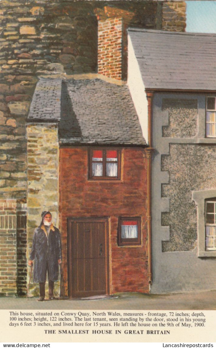 Postcard The Smallest House In Great Britain At Conwy / Conway My Ref B14874 - Caernarvonshire
