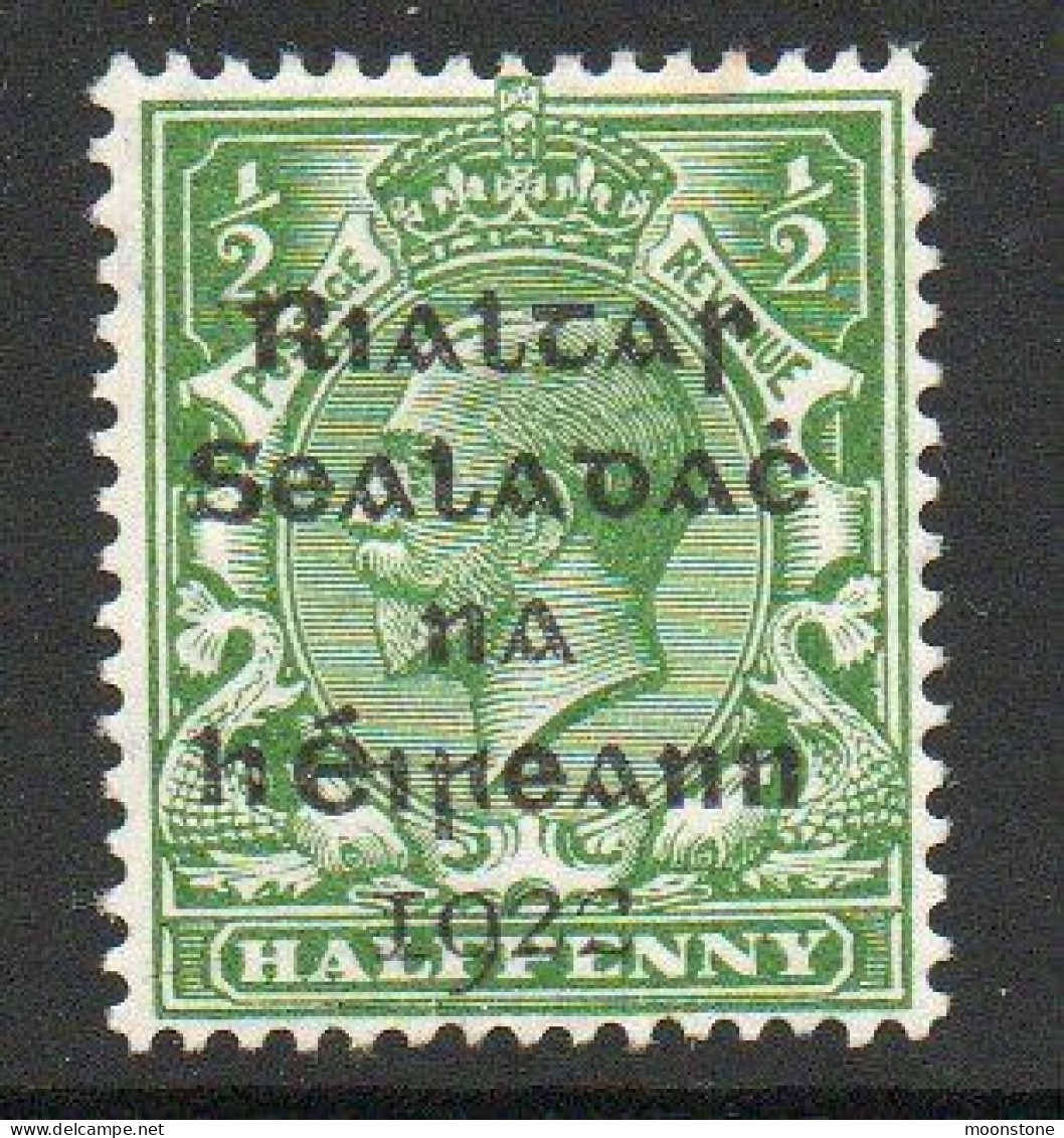 Ireland 1922 Dollard Rialtas Overprint On ½d Green, Hinged Mint, SG 1 - Unused Stamps